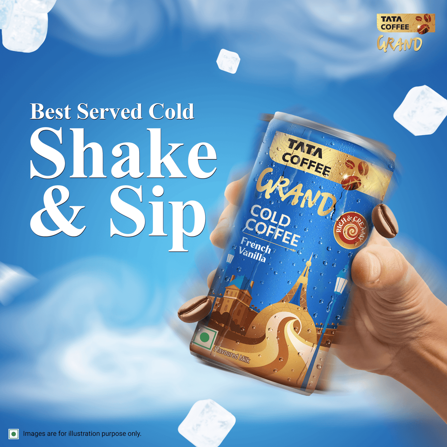 Cold Coffee French Vanilla | Rich & Creamy | Flavoured Milk Can | 180ml