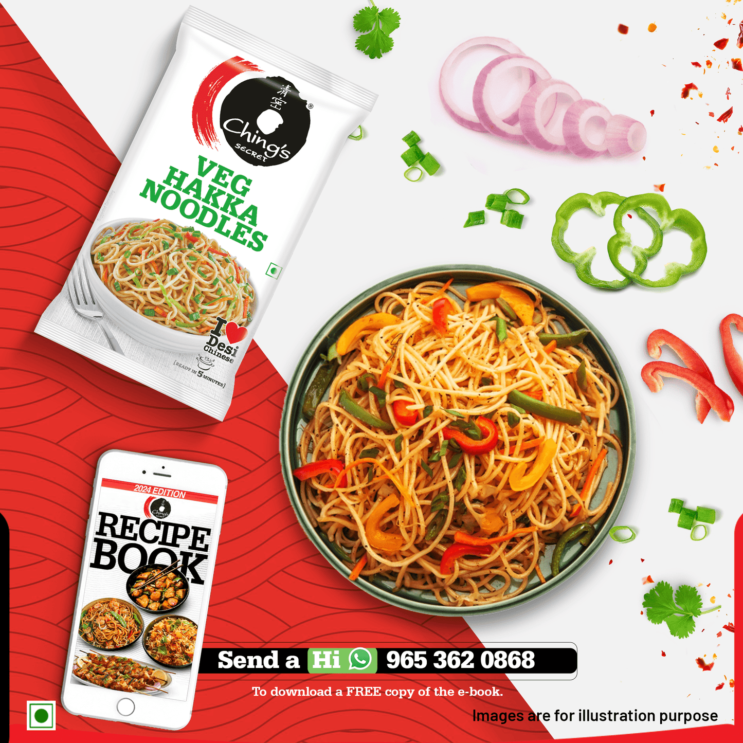 Ching's Secret Veg Hakka Noodles - 140 Gram
