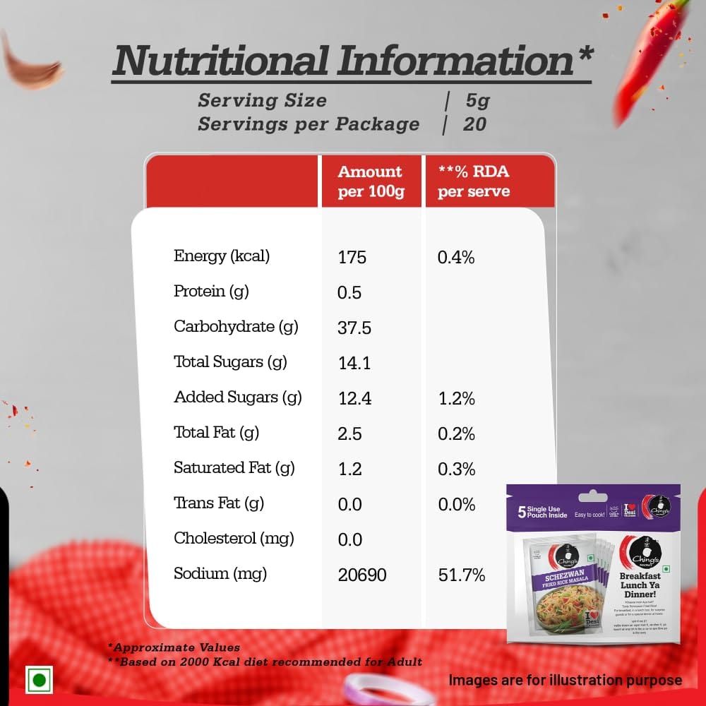 Schezwan Fried Rice Masala | Authentic Desi Chinese | No need to add salt, spice or sauce | Easy to Cook | No added preservatives | 100% Veg | 20g