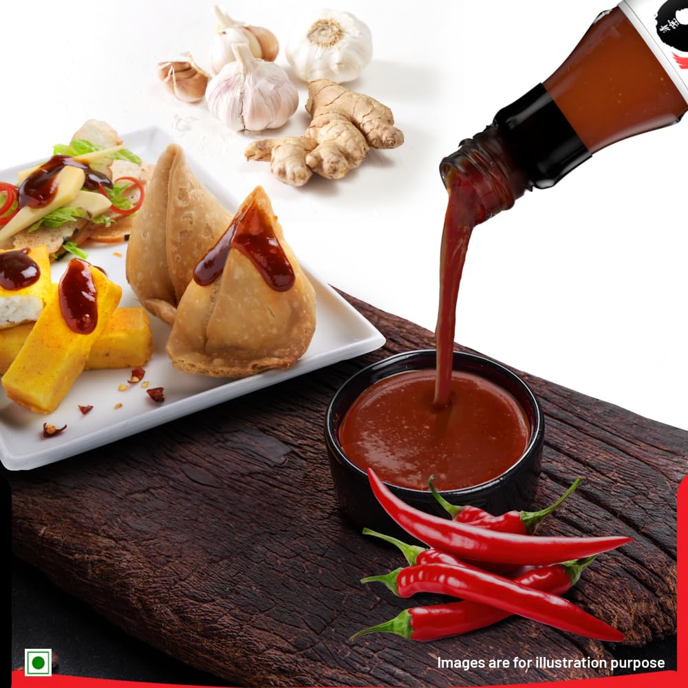 Red Chilli Sauce | Bold, Fiery & Aromatic | Marination, Seasoning, Stir-Fry | Smooth Texture | Restaurant like Desi Chinese Flavour |Quick and Easy Cooking |100% Veg | 90g