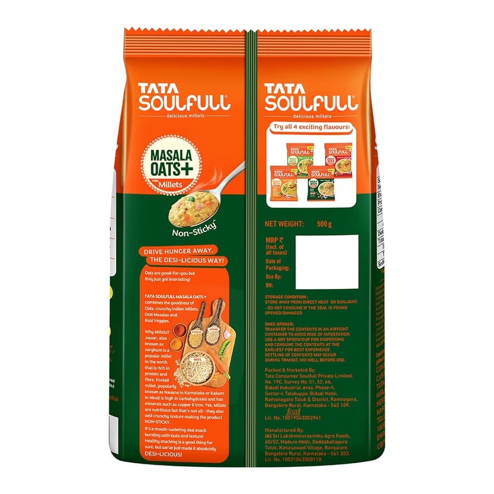 Masala Oats - Desi Veggie | 25% Millets, Real Veggies | Healthy Evening Snack | Non Sticky | 500g