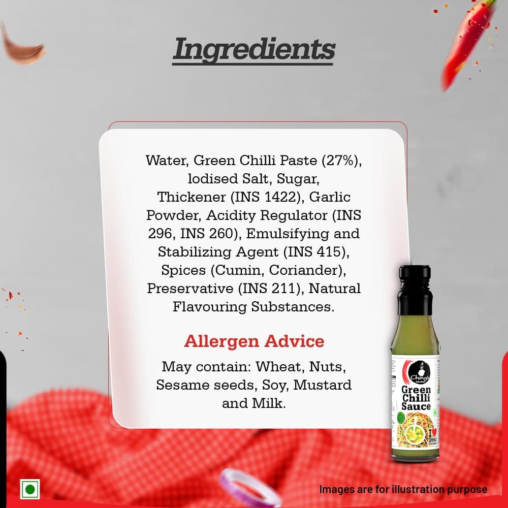 Green Chilli Sauce | Bold and Flavourful | Marination, Seasoning, Stir-Fry | Restaurant like Desi Chinese Flavour | Quick and Easy Cooking |100% Veg | 90g