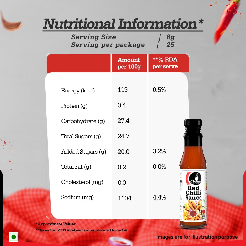 Red Chilli Sauce | Bold, Fiery & Aromatic | Marination, Seasoning, Stir-Fry | Smooth Texture | Restaurant like Desi Chinese Flavour |Quick and Easy Cooking |100% Veg | 90g