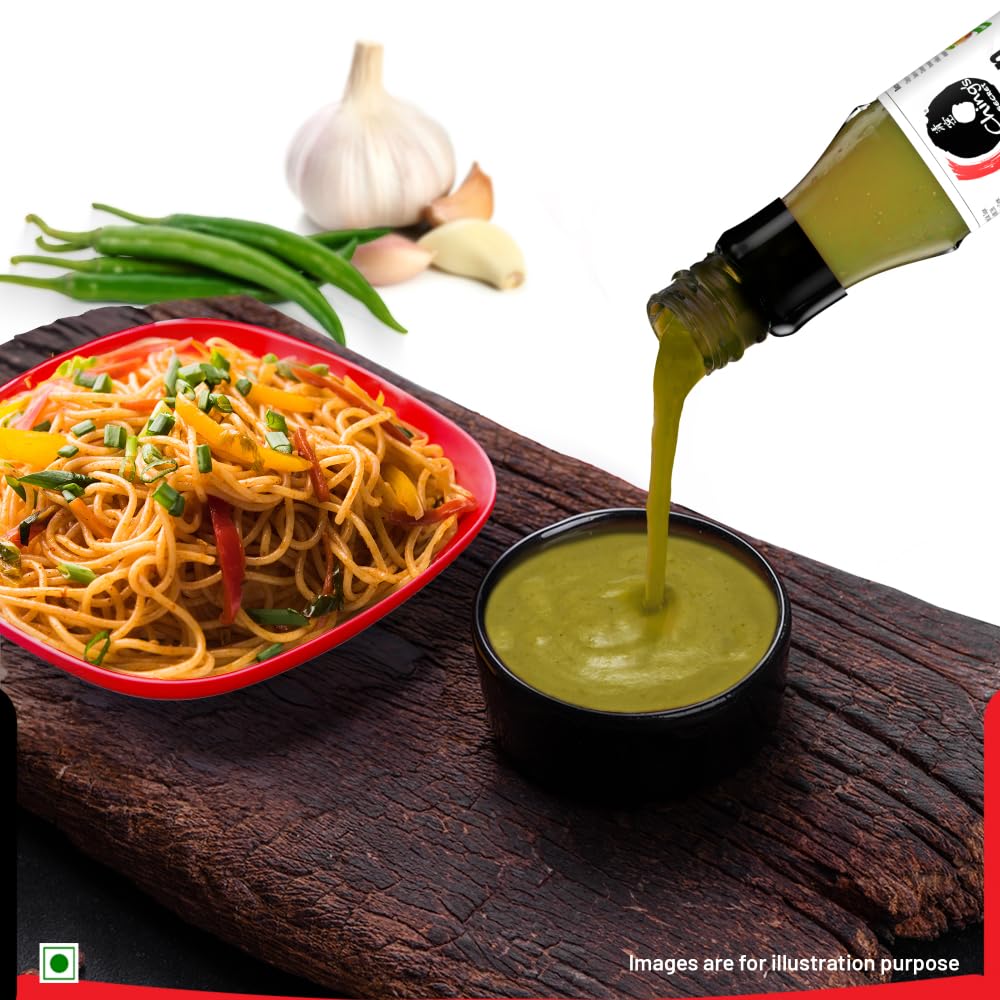 Green Chilli Sauce | Bold and Flavourful | Marination, Seasoning, Stir-Fry | Restaurant like Desi Chinese Flavour | Quick and Easy Cooking |100% Veg | 90g