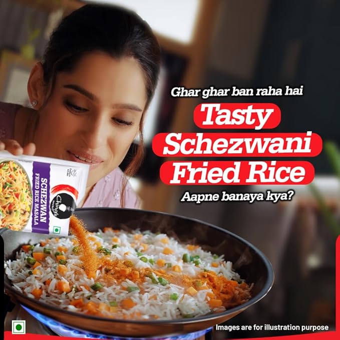 Schezwan Fried Rice Masala | Authentic Desi Chinese | No need to add salt, spice or sauce | Easy to Cook | No added preservatives | 100% Veg | 20g