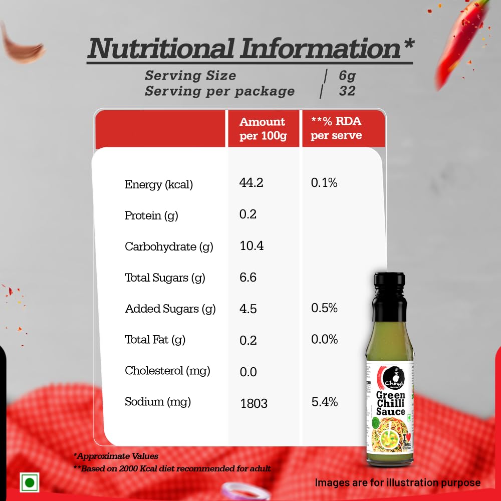 Green Chilli Sauce | Bold and Flavourful | Marination, Seasoning, Stir-Fry | Restaurant like Desi Chinese Flavour | Quick and Easy Cooking |100% Veg | 90g