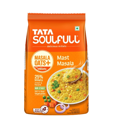 Masala Oats - Masala | 25% Millets, Real Veggies | Healthy Evening Snack | Non Sticky | 500g