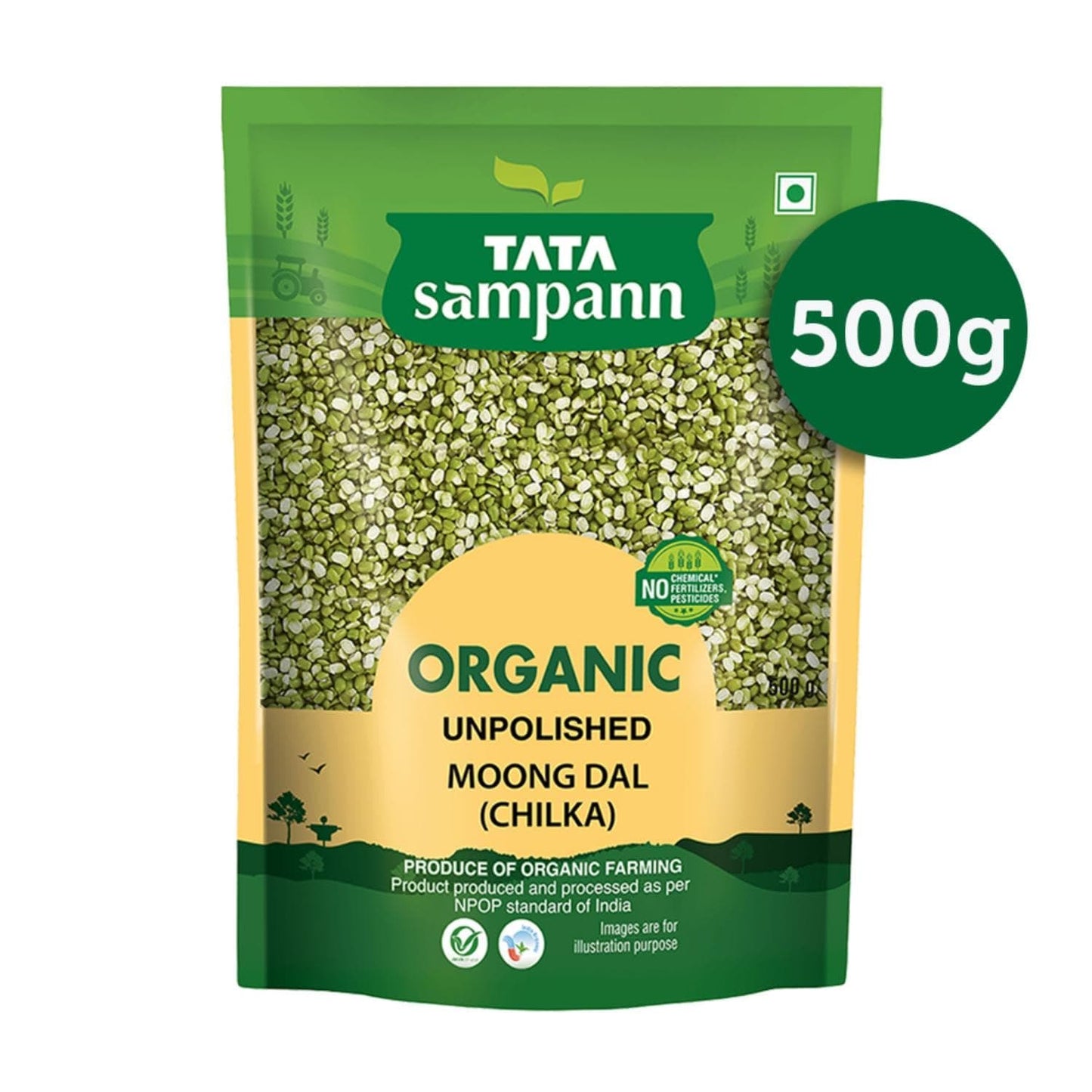 Organic Moong Chilka Unpolished | Rich in Nutrients | Stringent quality check | 500g