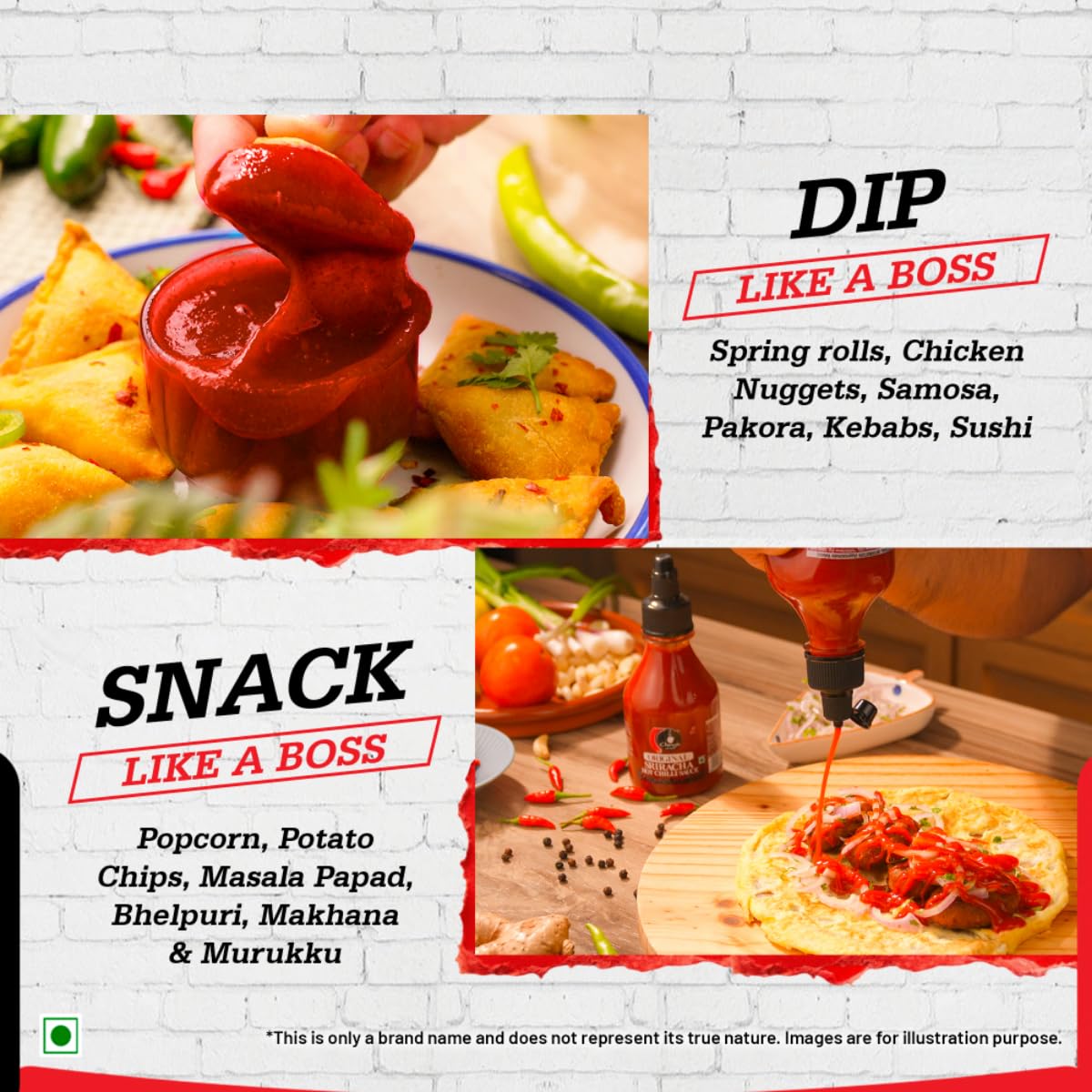Original Sriracha Hot Chilli Sauce (Red) Perfect Blend Of Spicy & Tangy | Dip, Spread, Cook, Drizzle | 100% Veg | 230g