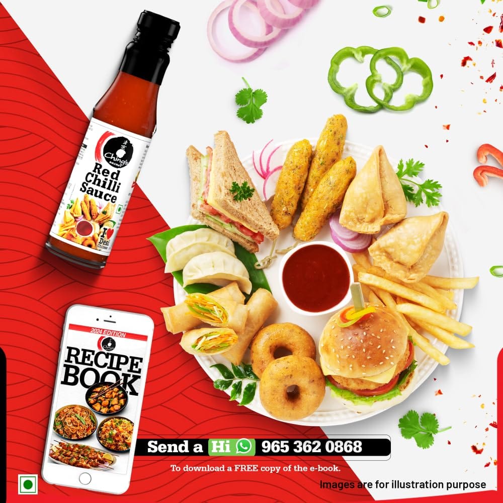 Red Chilli Sauce | Bold, Fiery & Aromatic | Marination, Seasoning, Stir-Fry | Smooth Texture | Restaurant like Desi Chinese Flavour |Quick and Easy Cooking |100% Veg | 90g