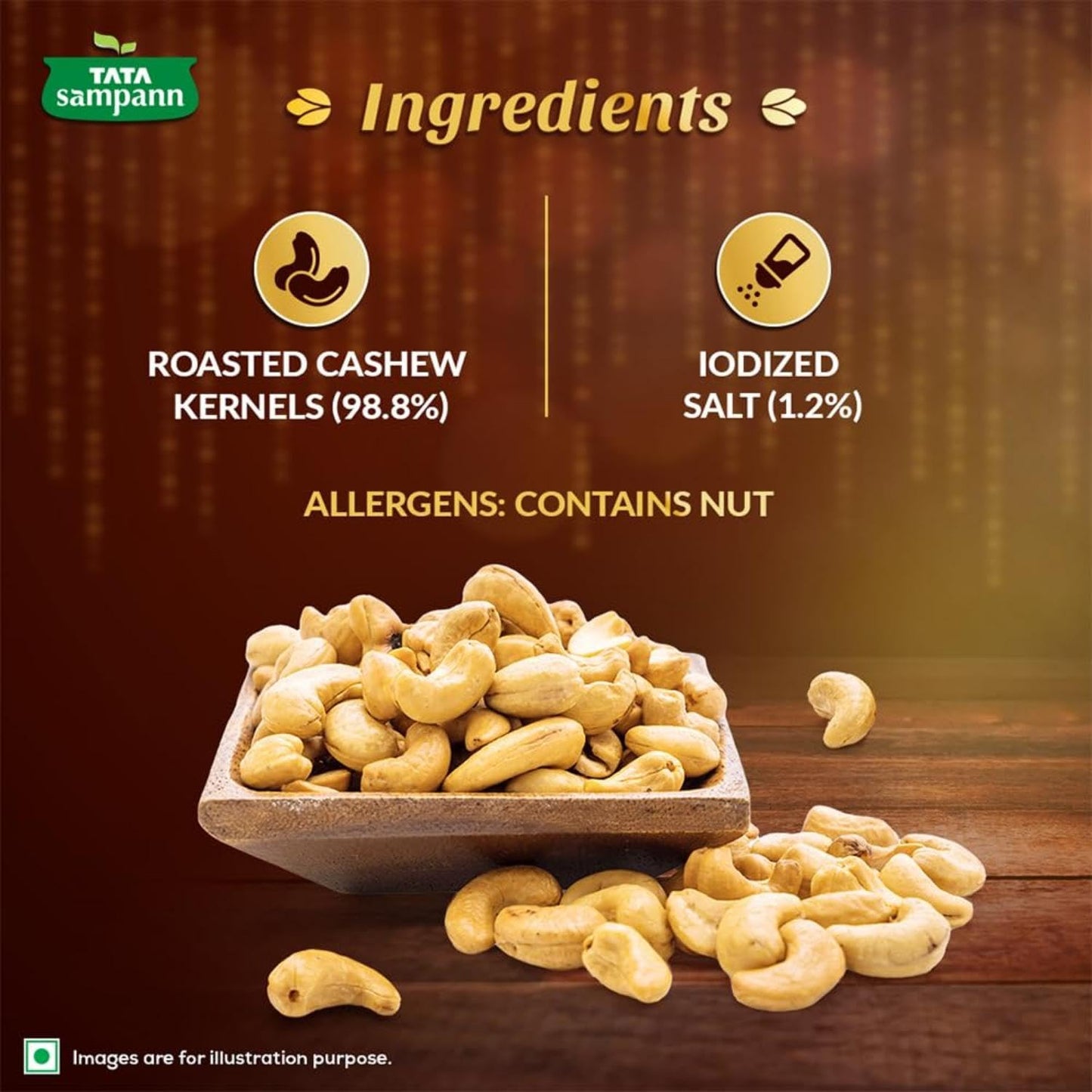 Salted & Roasted Cashews (Kaju) | Crunchy Snack | Handpicked, Salted & Slow Roasted Cashews | Rich in Protein, Magnesium, and Phosphorus | No Artificial Colours & Preservatives | 190g