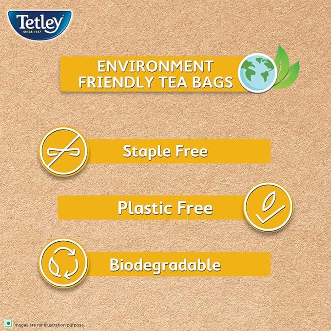 Ginger Zing - Flavoured Chai | Assam Black Tea |Ginger Aroma | Environment Friendly, Staple-free Tea Bags | 50 Tea Bags