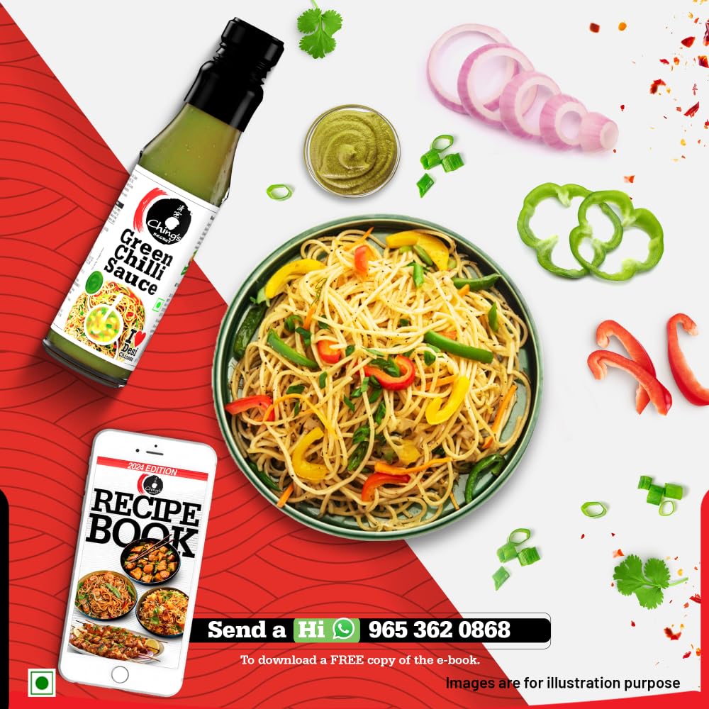Green Chilli Sauce | Bold and Flavourful | Marination, Seasoning, Stir-Fry | Restaurant like Desi Chinese Flavour | Quick and Easy Cooking |100% Veg | 90g