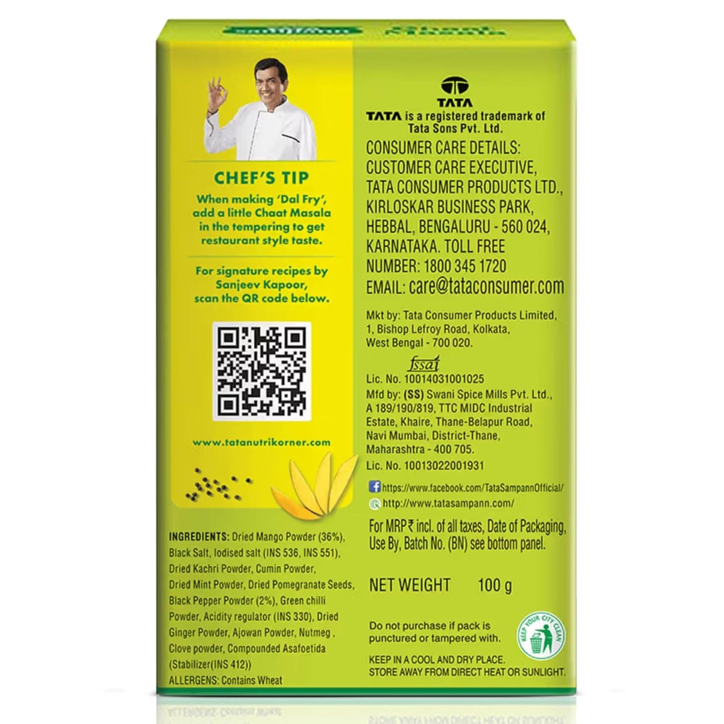 Chaat Masala | Crafted by Chef Sanjeev Kapoor | Rich Aroma & Flavour | 100g