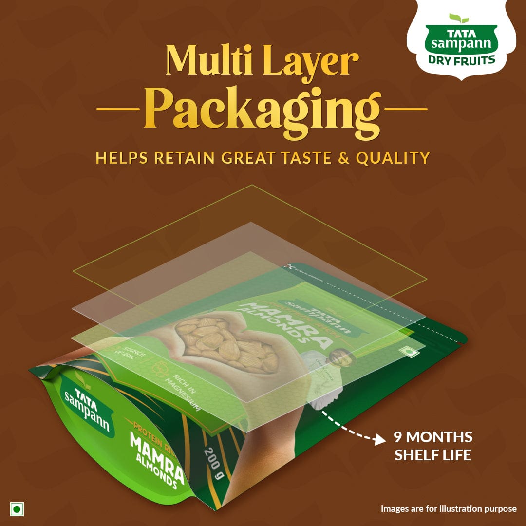 Mamra Almonds Badam (Whole) | Rich in Vitamin E, Protein, Magnesium | Source of Zinc, Phosphorus & Dietary Fibre | Chef Ranveer Brar’s Choice | 200g