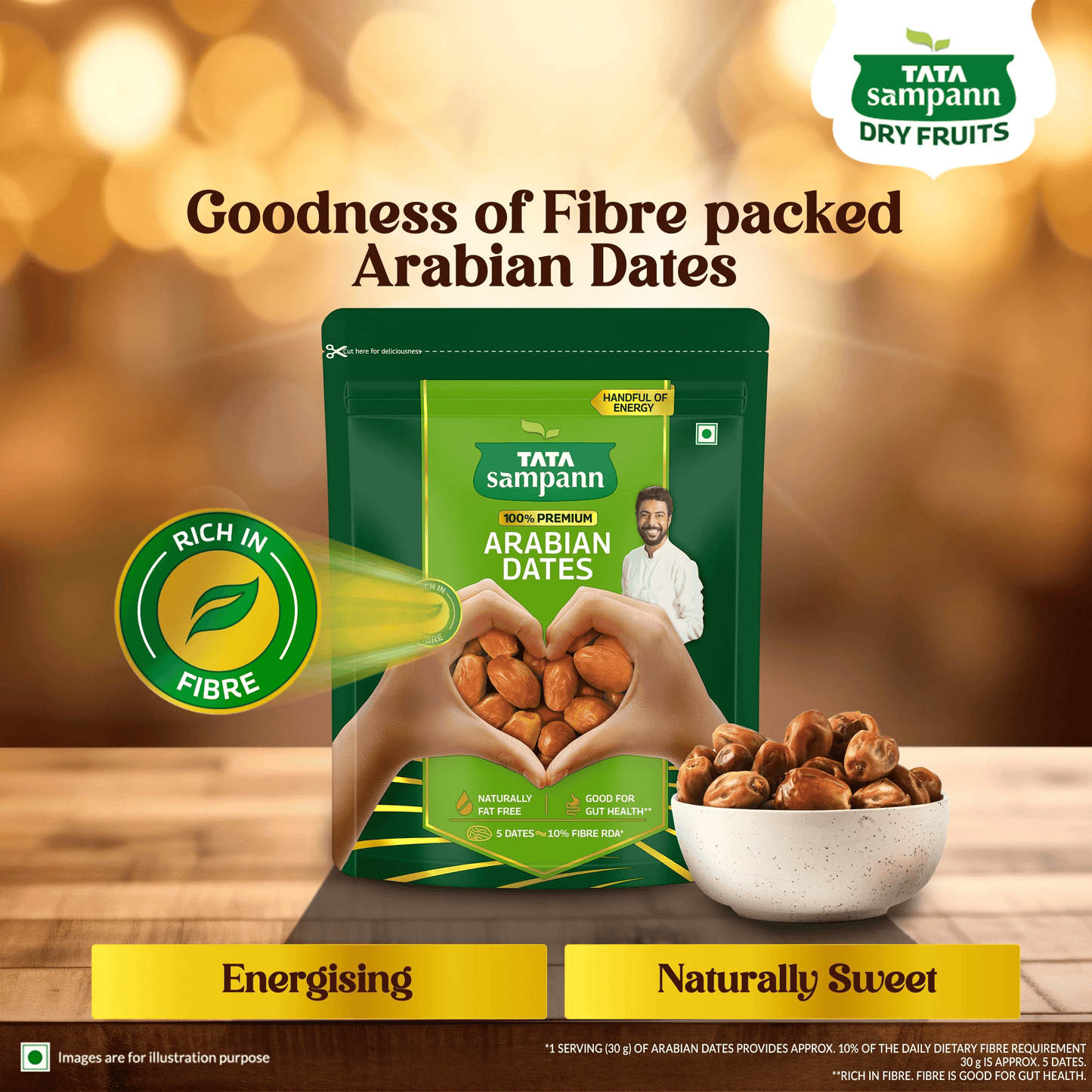 Premium Arabian Dates | Chef Recommended | Rich in Fibre | Good for Gut Health | 500g