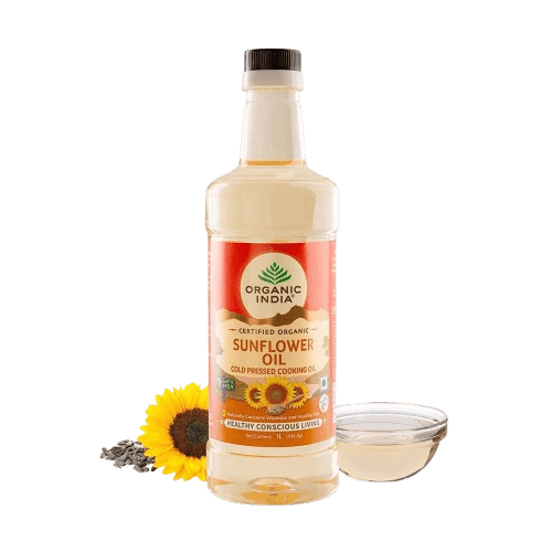 Sunflower Oil I Cold pressed (Kachi Ghani) Cooking Oil I Baking, Frying, Sauteing |With Vitamin A & E | 100% Natural, Certified Organic | 1L
