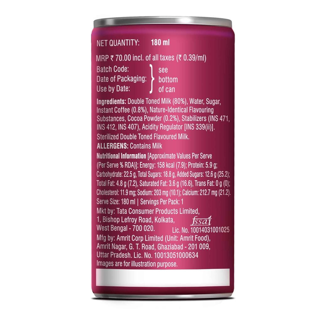 Cold Coffee Belgium Chocolate | Rich & Creamy | Flavoured Milk Can | 180ml