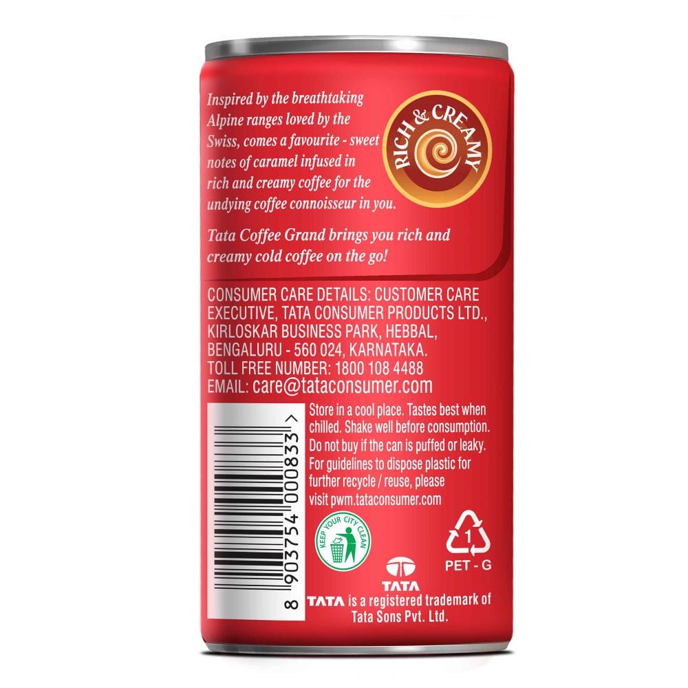 Cold Coffee Swiss Caramel | Rich & Creamy | Flavoured Milk Can | 180ml