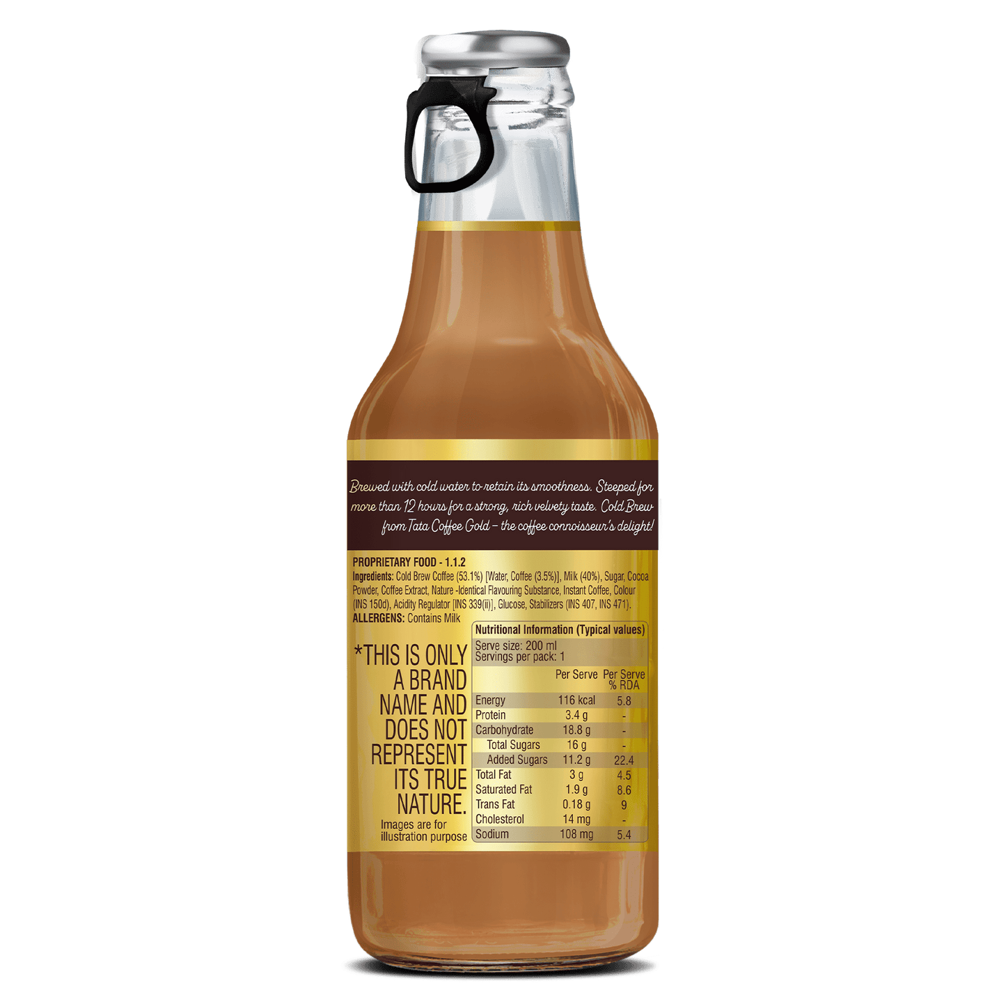 Mocha Flavoured Cold Brew Coffee | Strong & Velvety Taste | Rich & Creamy | Refreshing and Smooth | Ready to Drink Cold Coffee | Glass Bottle | 200ml