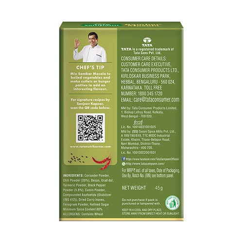Sambar Masala | Crafted by Chef Sanjeev Kapoor | Rich Aroma & Flavour | 45g