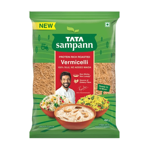 Roasted Vermicelli | Made with Suji | No Added Maida | Source of Dietary Fibre | 450g