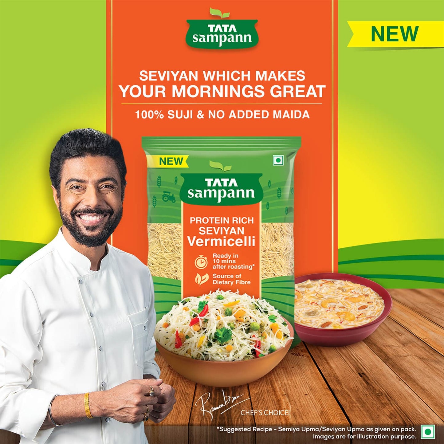 Unroasted Vermicelli | Protein Rich Seviyan | Made with Suji | No Added Maida | Source of Dietary Fibre | 400g