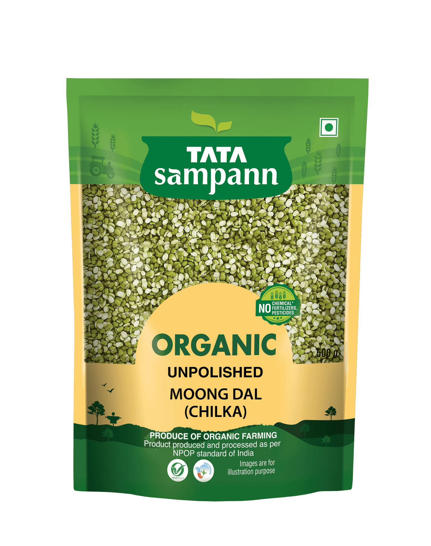 Organic Moong Chilka Unpolished | Rich in Nutrients | Stringent quality check | 500g