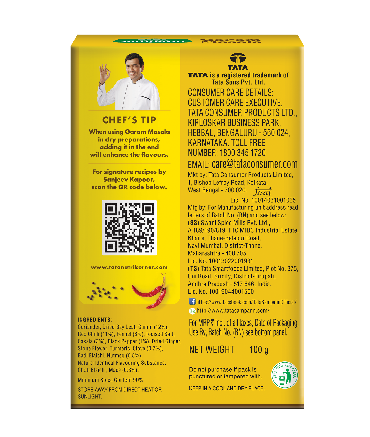 Garam Masala | Crafted by Chef Sanjeev Kapoor | Rich Aroma & Flavour | 100g