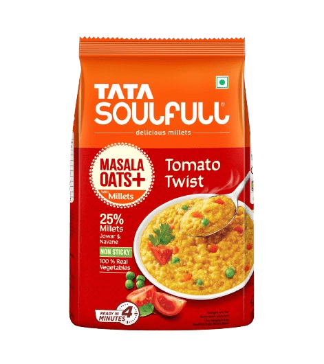 Masala Oats - Tomato | 25% Millets, Real Veggies | Healthy Evening Snack | Non Sticky | 500g