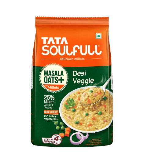 Masala Oats - Desi Veggie | 25% Millets, Real Veggies | Healthy Evening Snack | Non Sticky | 500g