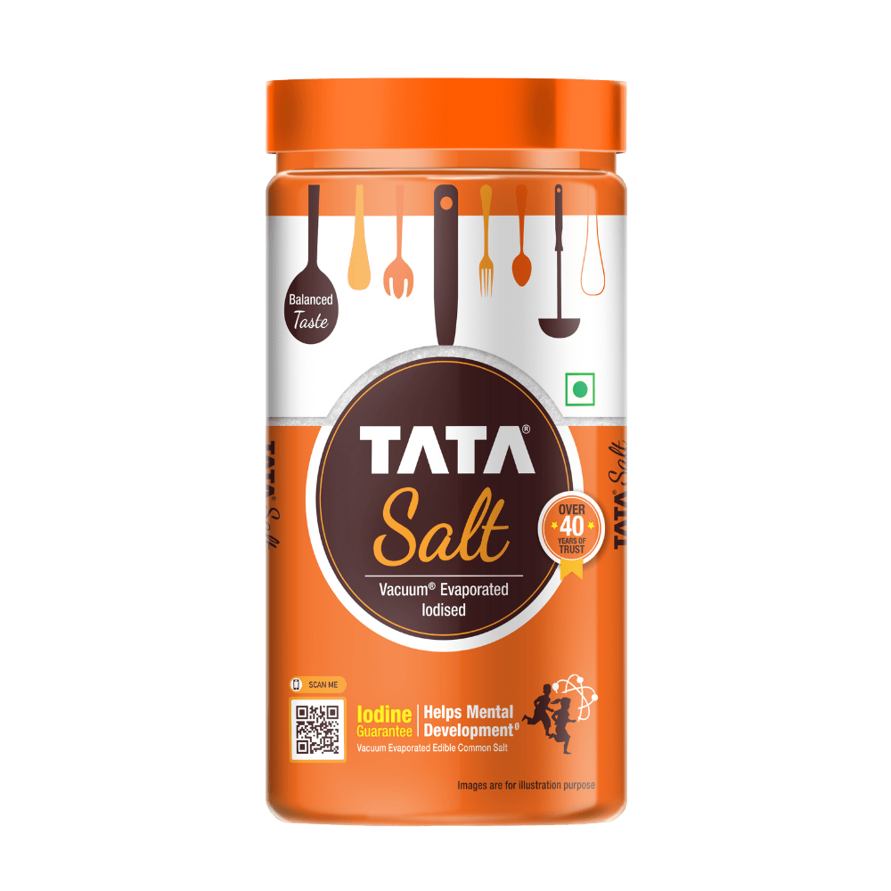 Tata Salt Pet Jar | Free flowing & Iodised Namak | Vacuum Evaporated | Salt in Fresh | 1kg