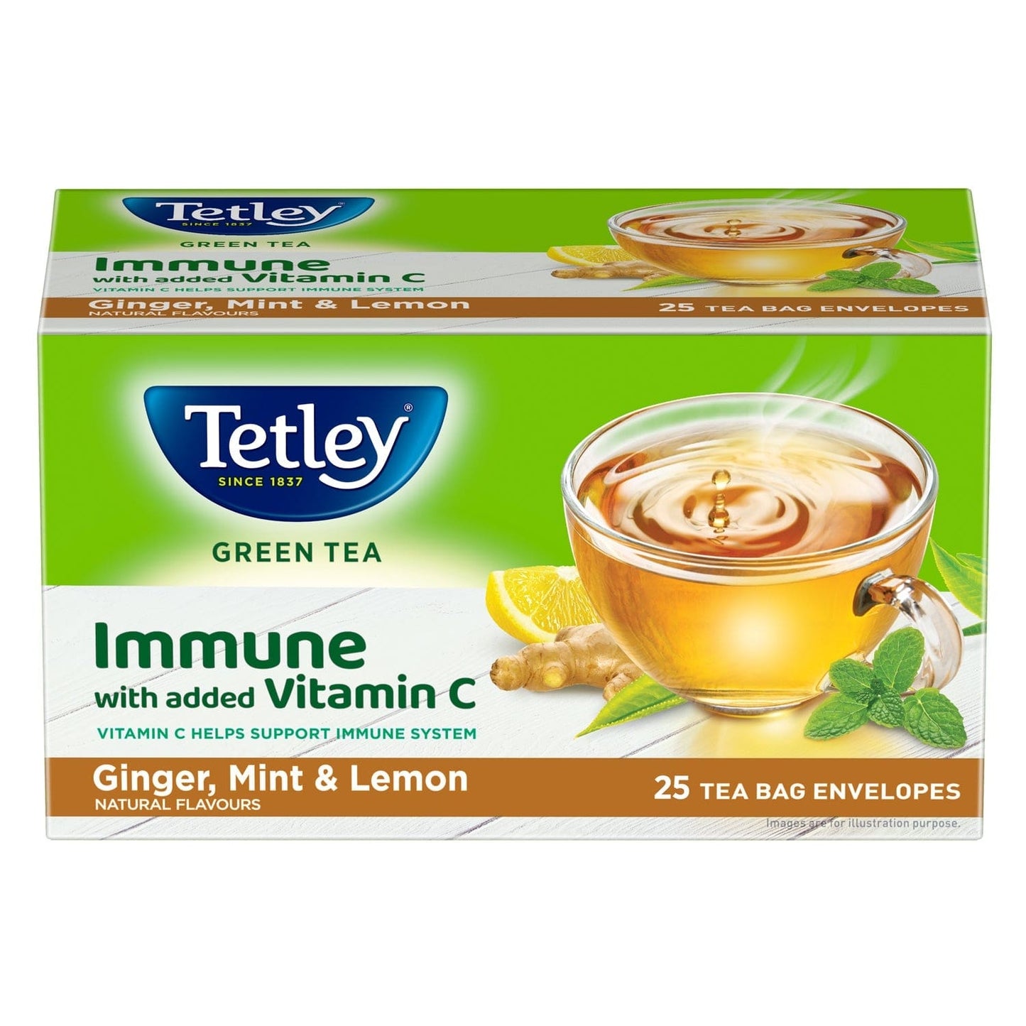 Tetley Green Tea Bag, 25 Sachets GML