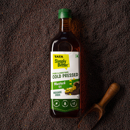 Cold Pressed Mustard Oil | A1 Grade Mustard Seeds | Pure & Unrefined | Rich Aroma & Flavour | 1L