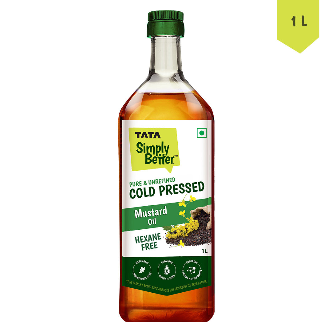 Cold Pressed Mustard Oil | A1 Grade Mustard Seeds | Pure & Unrefined | Rich Aroma & Flavour | 1L
