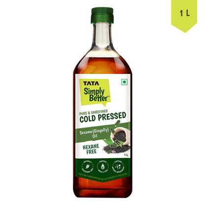 Cold Pressed Sesame Oil | A1 Grade Sesame Seeds | Pure & Unrefined | Rich Aroma & Flavour | 1L