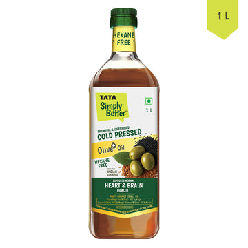 Tata Simply Better Cold Pressed Olive oil+ Blend 1L (Extra Virgin Olive + Sesame + Flax Seed)
