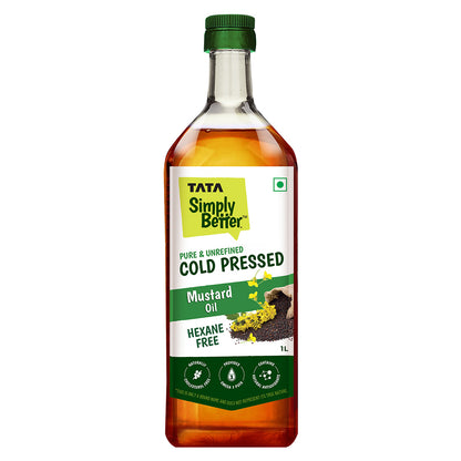 Cold Pressed Mustard Oil | A1 Grade Mustard Seeds | Pure & Unrefined | Rich Aroma & Flavour | 1L
