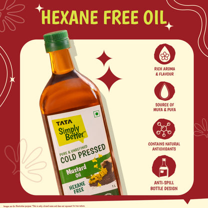 Cold Pressed Mustard Oil | A1 Grade Mustard Seeds | Pure & Unrefined | Rich Aroma & Flavour | 1L