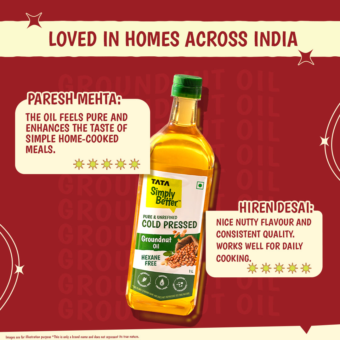 Cold Pressed Groundnut Oil | A1 Grade Groundnuts | Pure & Unrefined | Rich Aroma & Flavour
