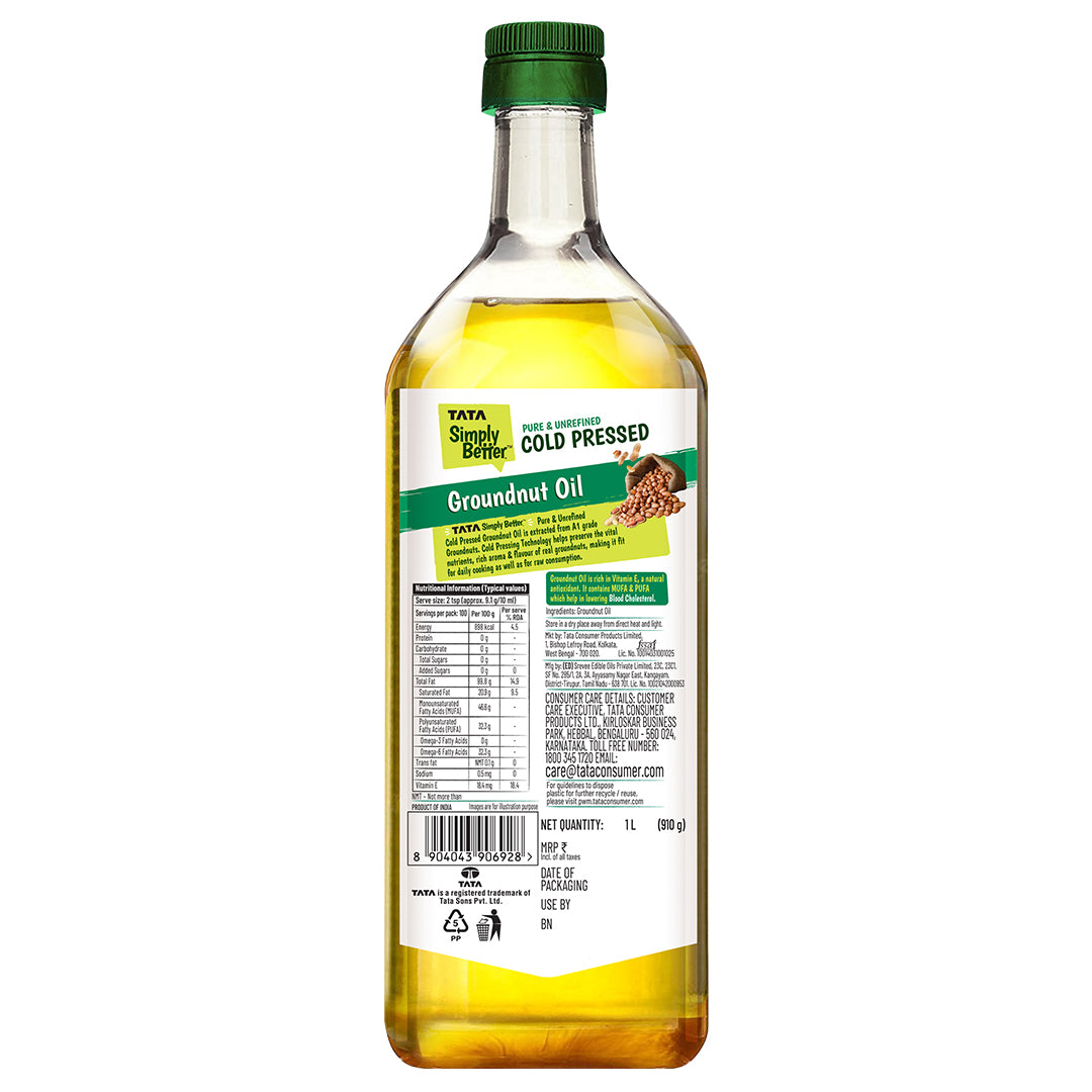 Cold Pressed Groundnut Oil | A1 Grade Groundnuts | Pure & Unrefined | Rich Aroma & Flavour