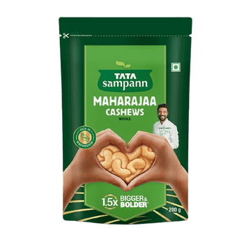 Maharajaa Cashews Kaju (Whole) | Source of Protein, Magnesium, Phosphorus, Dietary Fibre | Chef Ranveer Brar’s Choice | Premium Quality | 200g