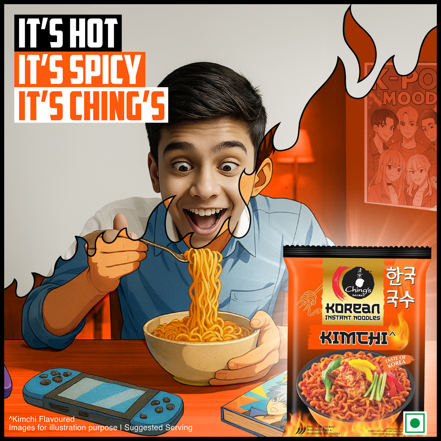 Chings Korean Instant Kimchi Noodles | 80g