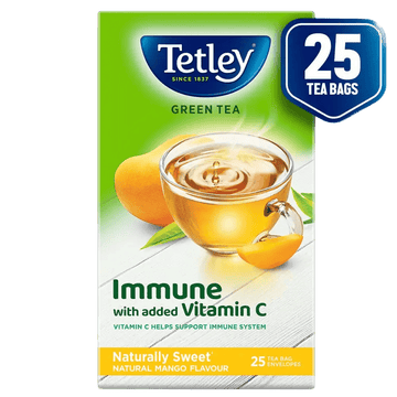 Naturally Sweet Green Tea with Mango Flavour |Immune, With Added Vitamin C | Boosts Immunity & Metabolism | Rich in Anti-oxidants | Environment Friendly Tea Bags | Rich in Anti-Oxidants | 25 Tea Bags