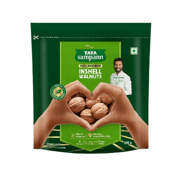 Inshell Walnuts, Akhrot | Rich in Protein, Dietary Fibre & Magnesium | Source of Phosphorus | Naturally Cholesterol Free | Nutritious Snack | 500g