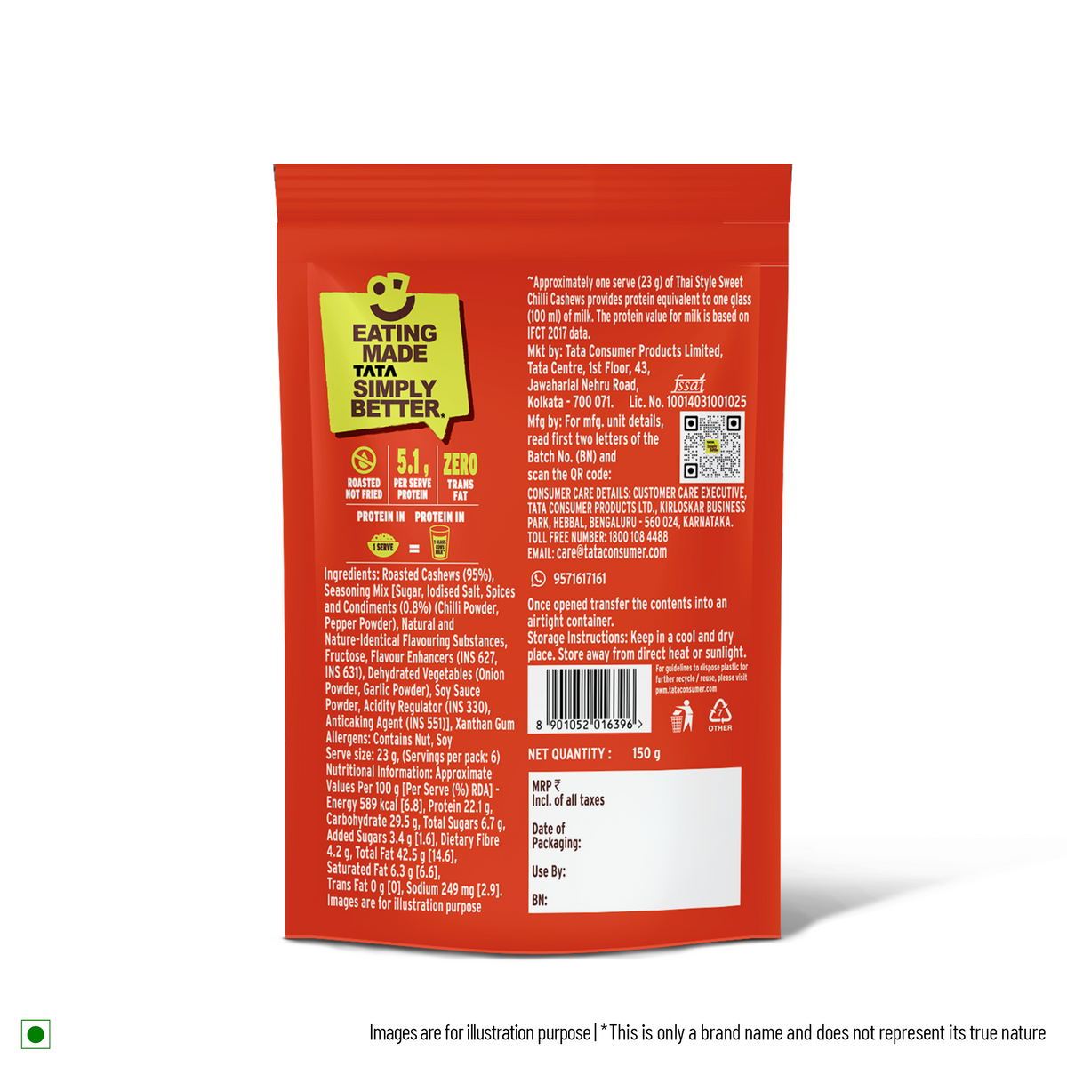 Tata Simply Better Flavored Cashews Thai Sweet Chilli 150g