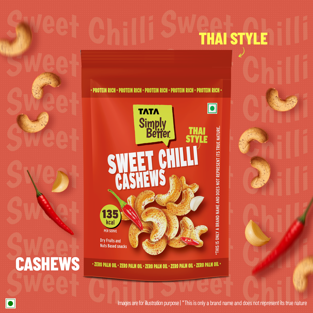 Tata Simply Better Flavored Cashews Thai Sweet Chilli 150g