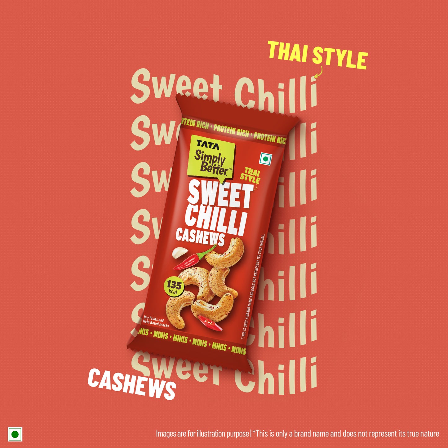 Flavored Cashew - 23g - Single Serve ( Thai Chilly)