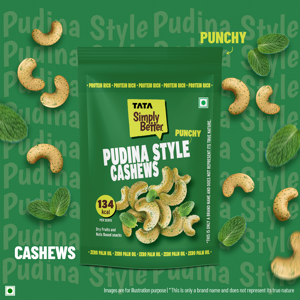Tata Simply Better Flavored Cashews Pudina - 150g