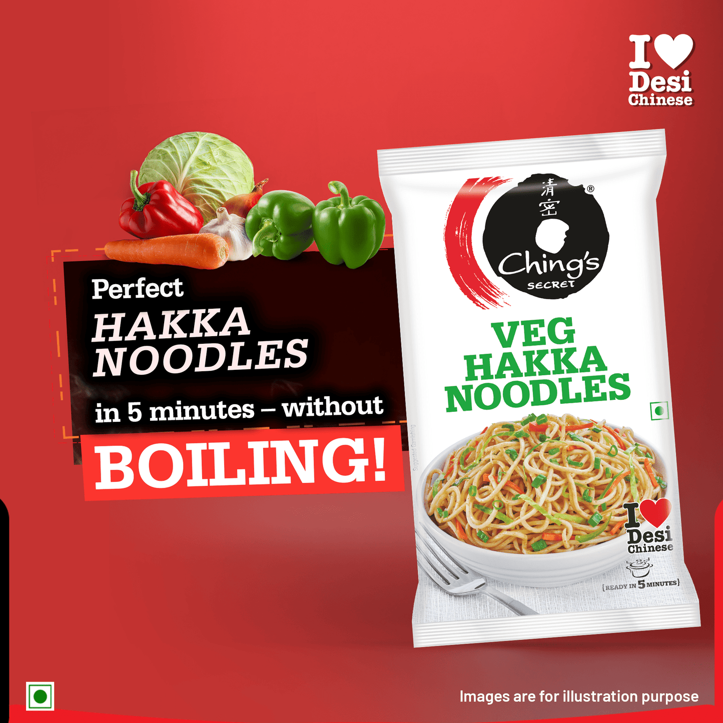 Ching's Secret Veg Hakka Noodles - 140 Gram